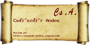 Császár Andos névjegykártya